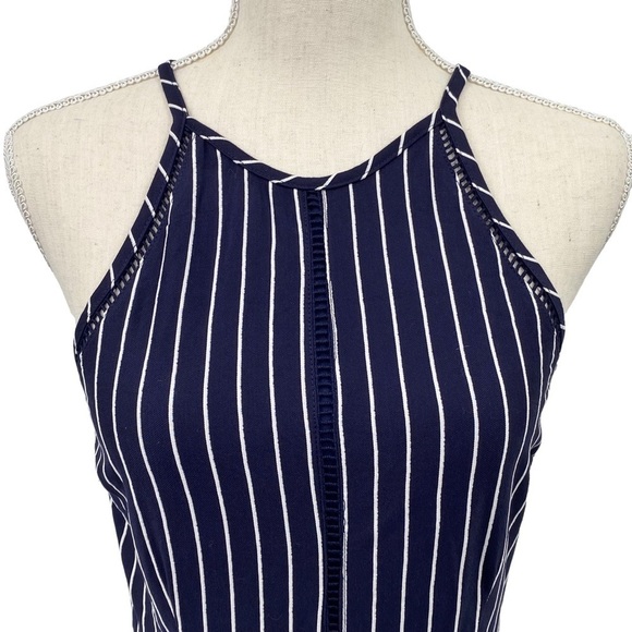 Xtraordinary Mini Dress Halter Neck w Faux Wrap Ruffle Skirt Striped Sz XS - Picture 4 of 11